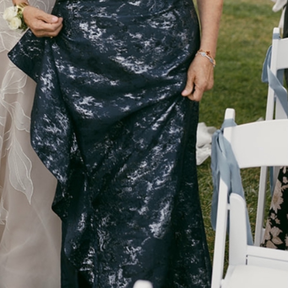 Mother Of The Bride Groom Rickie Freeman for Teri Jon Blue Evening Gown Size 14. - Picture 6 of 6
